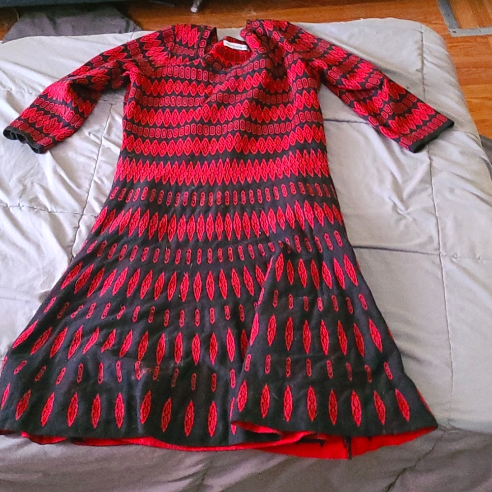 Red and black dress